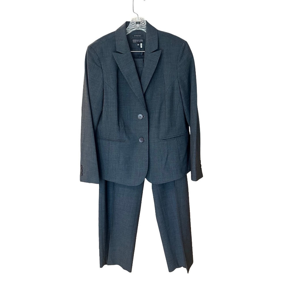 Jones New York Women's Dark Charcoal Gray Pantsuit